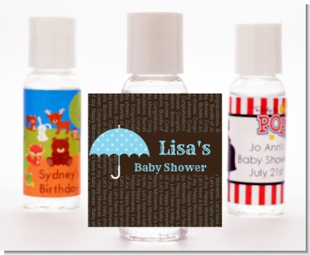 Baby Sprinkle Umbrella Blue - Personalized Baby Shower Hand Sanitizers Favors