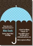 Baby Sprinkle Umbrella Blue - Baby Shower Invitations