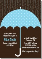 Baby Sprinkle Umbrella Blue - Baby Shower Invitations