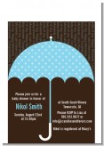 Baby Sprinkle Umbrella Blue - Baby Shower Petite Invitations