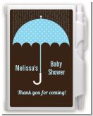 Baby Sprinkle Umbrella Blue - Baby Shower Personalized Notebook Favor