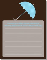 Baby Sprinkle Umbrella Blue - Baby Shower Notes of Advice