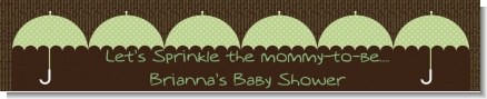 Baby Sprinkle Umbrella Green - Personalized Baby Shower Banners