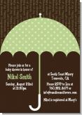 Baby Sprinkle Umbrella Green - Baby Shower Invitations