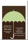 Baby Sprinkle Umbrella Green - Baby Shower Petite Invitations