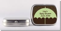 Baby Sprinkle Umbrella Green - Personalized Baby Shower Mint Tins