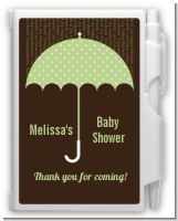 Baby Sprinkle Umbrella Green - Baby Shower Personalized Notebook Favor