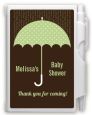 Baby Sprinkle Umbrella Green - Baby Shower Personalized Notebook Favor thumbnail