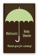 Baby Sprinkle Umbrella Green - Custom Large Rectangle Baby Shower Sticker/Labels thumbnail