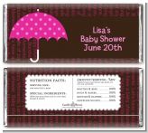 Baby Sprinkle Umbrella Pink - Personalized Baby Shower Candy Bar Wrappers