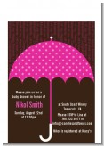 Baby Sprinkle Umbrella Pink - Baby Shower Petite Invitations
