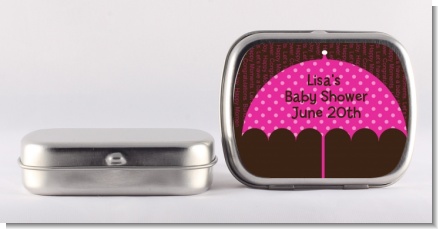 Baby Sprinkle Umbrella Pink - Personalized Baby Shower Mint Tins