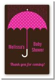 Baby Sprinkle Umbrella Pink - Custom Large Rectangle Baby Shower Sticker/Labels