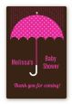 Baby Sprinkle Umbrella Pink - Custom Large Rectangle Baby Shower Sticker/Labels thumbnail