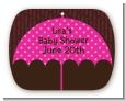 Baby Sprinkle Umbrella Pink - Personalized Baby Shower Rounded Corner Stickers thumbnail