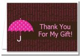 Baby Sprinkle Umbrella Pink - Baby Shower Thank You Cards