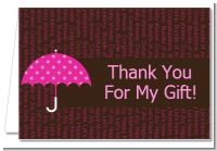 Baby Sprinkle Umbrella Pink - Baby Shower Thank You Cards