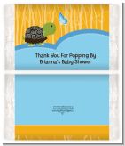 Baby Turtle Blue - Personalized Popcorn Wrapper Baby Shower Favors
