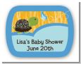 Baby Turtle Blue - Personalized Baby Shower Rounded Corner Stickers thumbnail