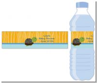 Baby Turtle Blue - Personalized Baby Shower Water Bottle Labels