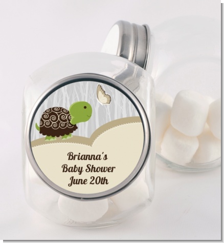 Baby Turtle Neutral - Personalized Baby Shower Candy Jar