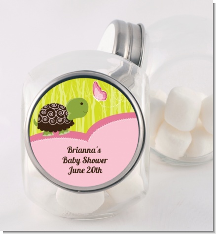 Baby Turtle Pink - Personalized Baby Shower Candy Jar