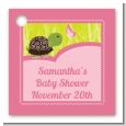 Baby Turtle Pink - Personalized Baby Shower Card Stock Favor Tags thumbnail