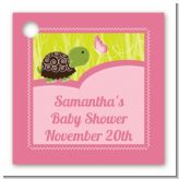 Baby Turtle Pink - Personalized Baby Shower Card Stock Favor Tags