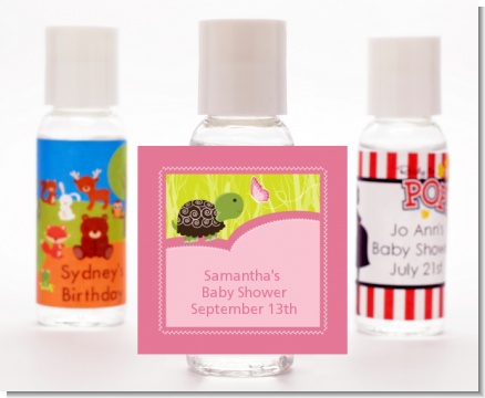 Baby Turtle Pink - Personalized Baby Shower Hand Sanitizers Favors