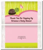 Baby Turtle Pink - Personalized Popcorn Wrapper Baby Shower Favors