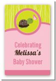 Baby Turtle Pink - Custom Large Rectangle Baby Shower Sticker/Labels