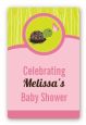 Baby Turtle Pink - Custom Large Rectangle Baby Shower Sticker/Labels thumbnail