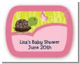 Baby Turtle Pink - Personalized Baby Shower Rounded Corner Stickers thumbnail