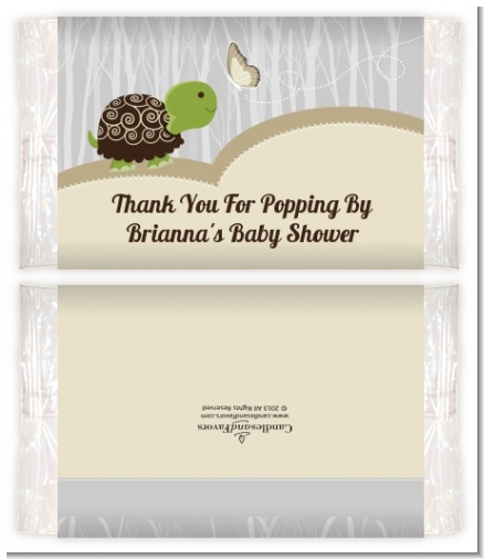 Baby Turtle Neutral - Personalized Popcorn Wrapper Baby Shower Favors