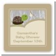 Baby Turtle Neutral - Square Personalized Baby Shower Sticker Labels thumbnail