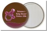 Baby Bling Pink Pacifier - Personalized Baby Shower Pocket Mirror Favors