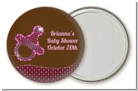 Baby Bling Pink Pacifier - Personalized Baby Shower Pocket Mirror Favors