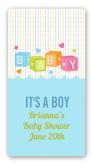 Baby Blocks Blue - Custom Rectangle Baby Shower Sticker/Labels