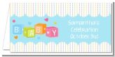 Baby Blocks Blue - Personalized Baby Shower Place Cards