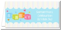 Baby Blocks Blue - Personalized Baby Shower Place Cards