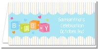 Baby Blocks Blue - Personalized Baby Shower Place Cards