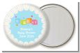 Baby Blocks Blue - Personalized Baby Shower Pocket Mirror Favors thumbnail