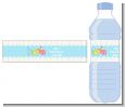 Baby Blocks Blue - Personalized Baby Shower Water Bottle Labels thumbnail