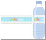 Baby Blocks Blue - Personalized Baby Shower Water Bottle Labels