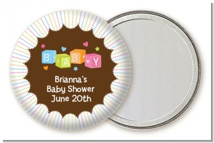 Baby Blocks - Personalized Baby Shower Pocket Mirror Favors