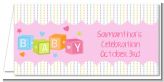 Baby Blocks Pink - Personalized Baby Shower Place Cards