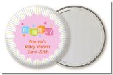 Baby Blocks Pink - Personalized Baby Shower Pocket Mirror Favors