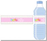 Baby Blocks Pink - Personalized Baby Shower Water Bottle Labels