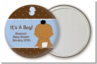 Baby Boy African American - Personalized Baby Shower Pocket Mirror Favors