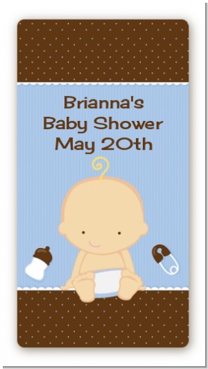 Baby Boy Caucasian - Custom Rectangle Baby Shower Sticker/Labels